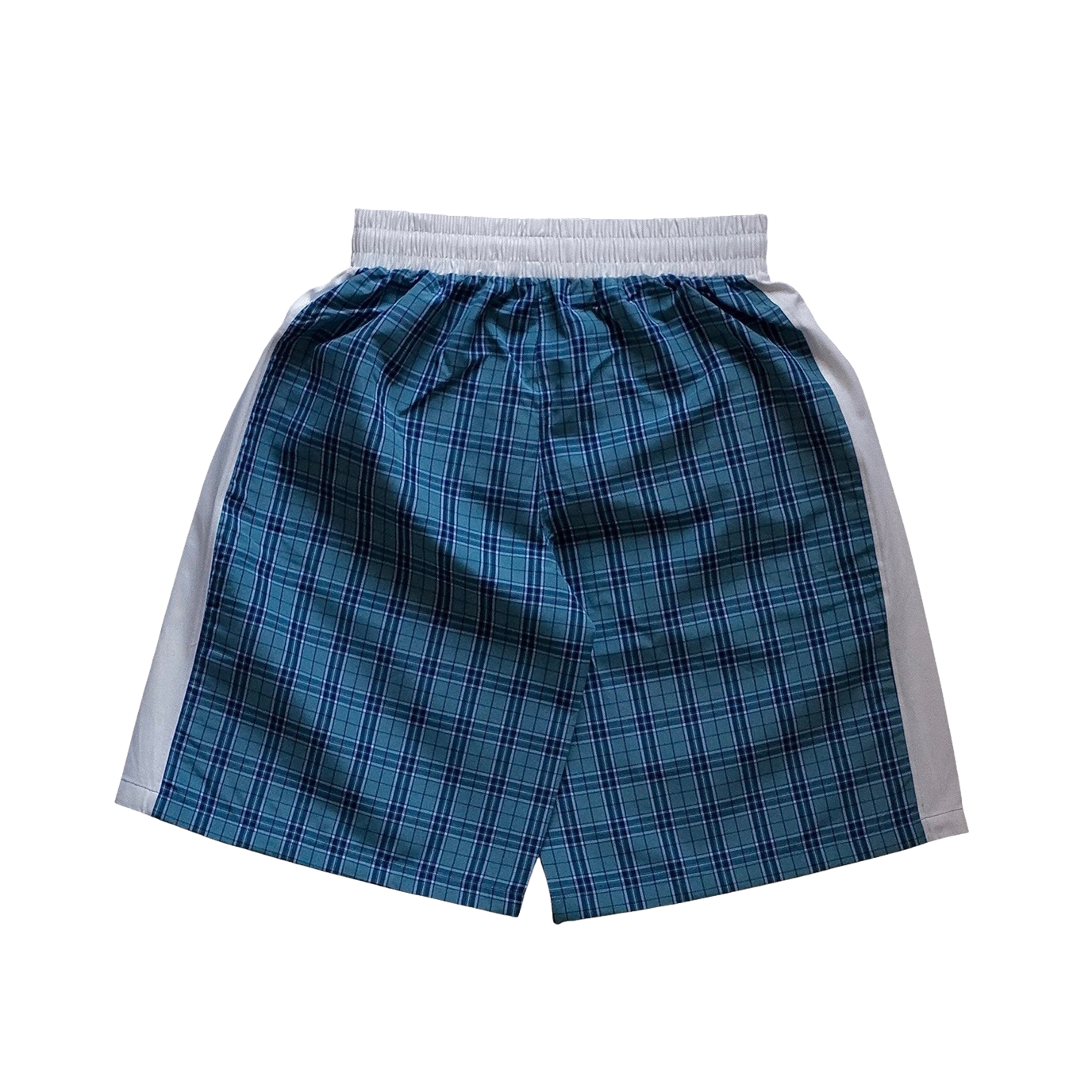 TURQUOISE TARTAN FIGHTER SHORTS